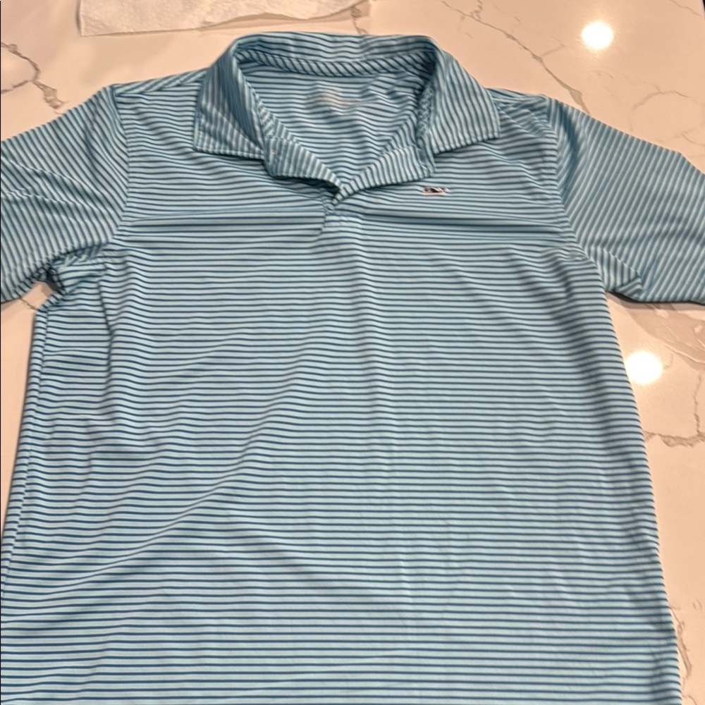 Blue Striped Polo Shirt Vineyard Vines Large (18)